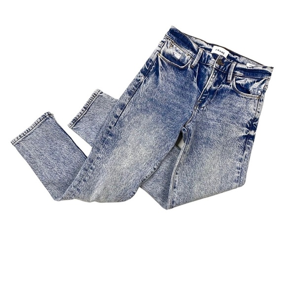 Frame Denim Le High Straight jeans high waist acid wash stretch 24 - Picture 16 of 16